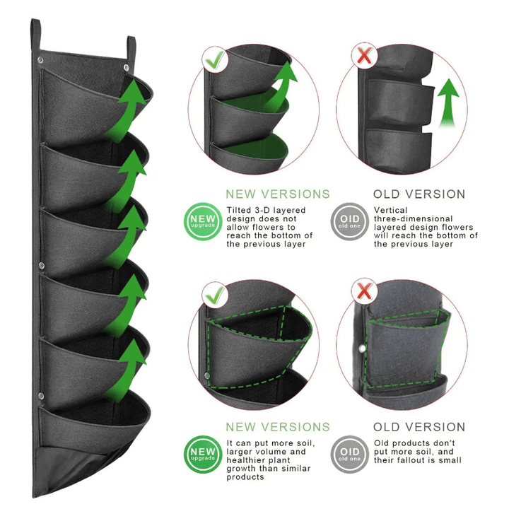 Pllakashop™ Vertical Hanging Garden Flower Pots - Pllaka Shop#